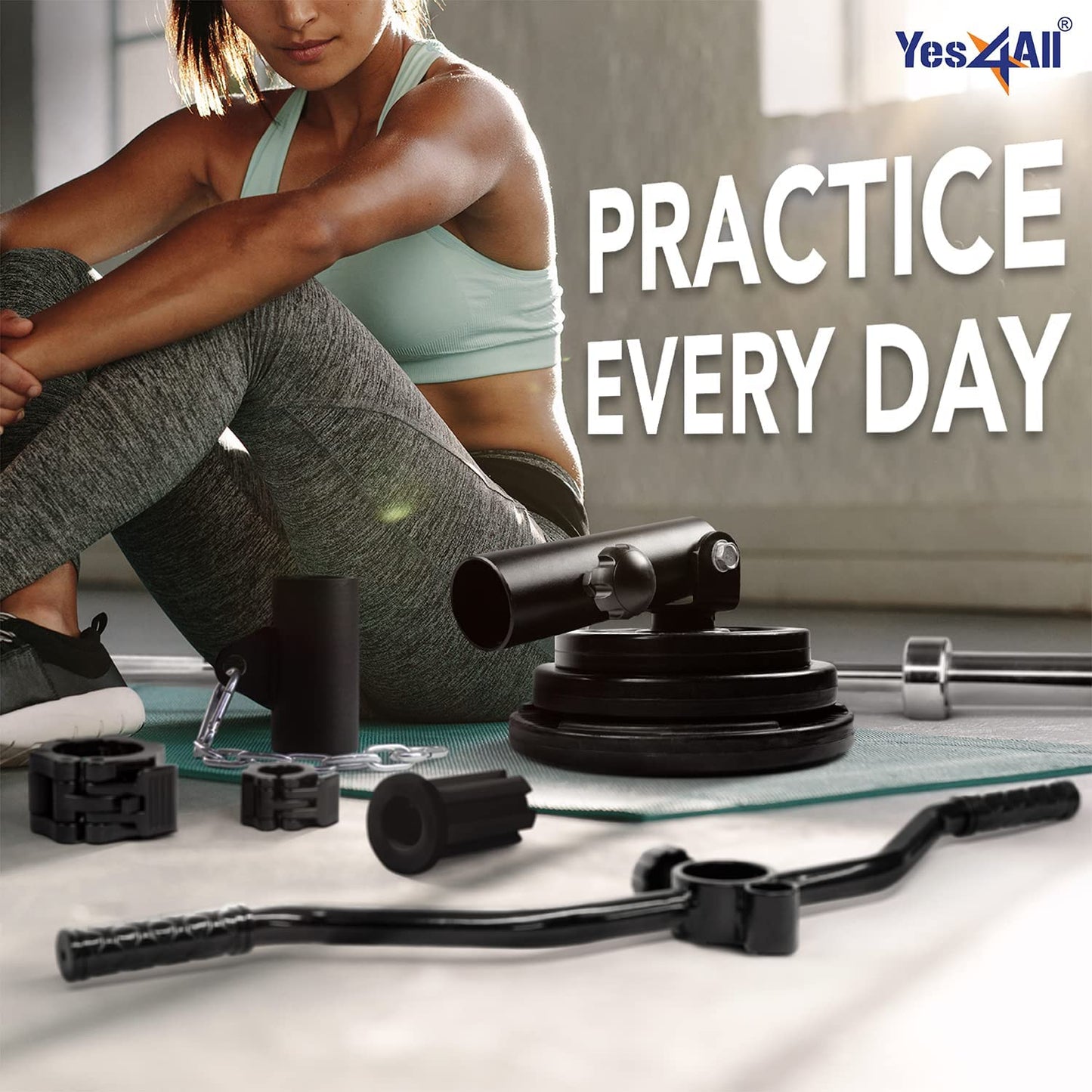 T-Bar Row Plate Post Insert Landmine Attachment – Fit 1" & 2” Olympic Bars – Full 360° Swivel & Easy to Install