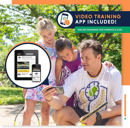 Kids Tennis Racket with Training Videos – Aluminum Youth Tennis Racket with Neoprene Handle for Children Age 5-12 – Learn Faster and Play Better by